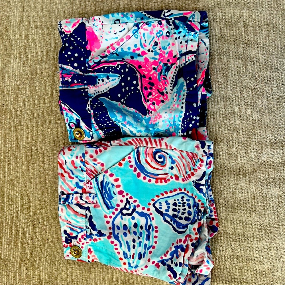 Lilly Pulitzer shorts  GIRLS size 6.  Set of 2.